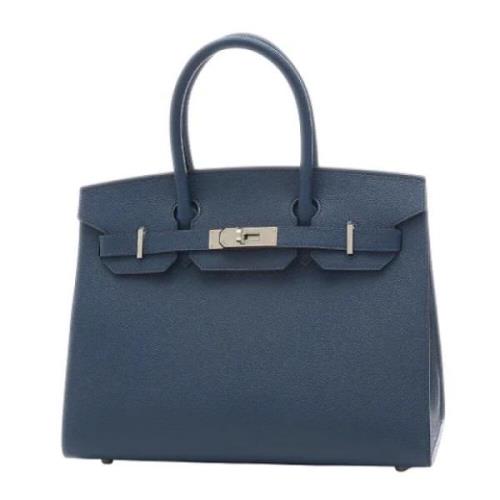 Pre-owned Leather hermes-bags Hermès Vintage , Blue , Dames