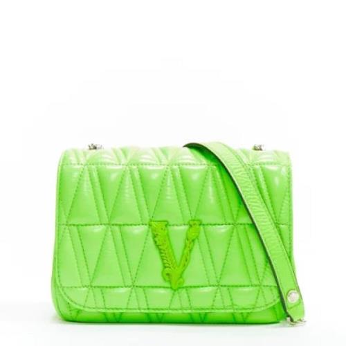 Pre-owned Leather shoulder-bags Versace Pre-owned , Green , Dames