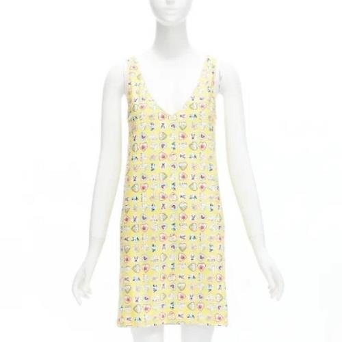 Pre-owned Fabric dresses Chanel Vintage , Yellow , Dames