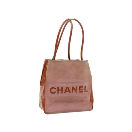 Tweedehands Roze Suède Schoudertas Chanel Vintage , Pink , Dames