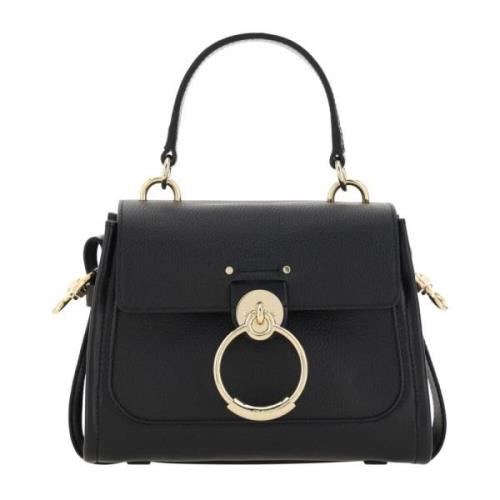 Zwarte kalfsleren Tess handtas Chloé , Black , Dames