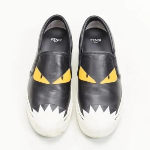 Pre-owned Leather sneakers Fendi Vintage , Black , Dames