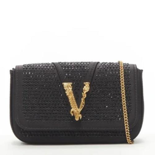 Pre-owned Satin shoulder-bags Versace Pre-owned , Black , Dames
