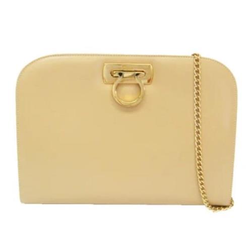 Pre-owned Leather shoppers Salvatore Ferragamo Pre-owned , Beige , Dam...