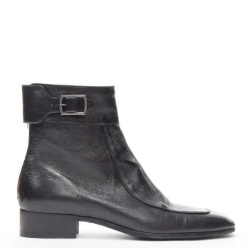 Pre-owned Leather boots Saint Laurent Vintage , Black , Dames