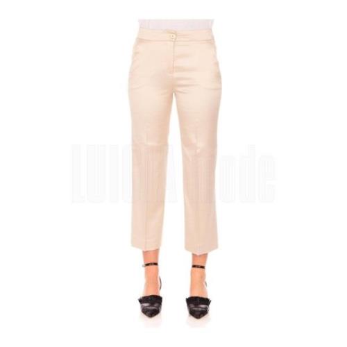 Stijlvolle Broek Via Masini 80 , Beige , Dames