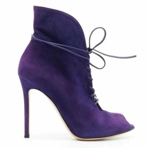 Pre-owned Suede boots Gianvito Rossi Pre-owned , Purple , Dames