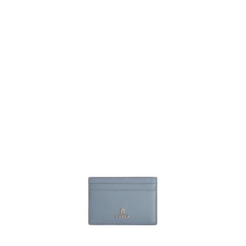 Kleine Kaarthouder van Textuurleer Furla , Gray , Dames