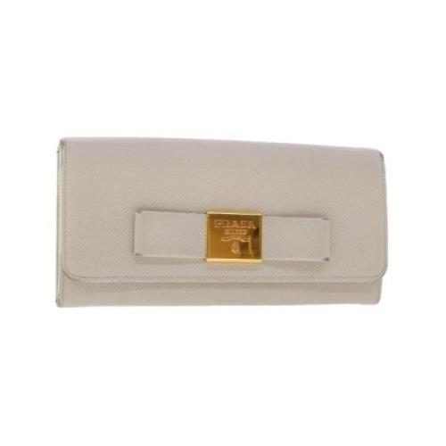 Pre-owned Leather wallets Prada Vintage , White , Dames