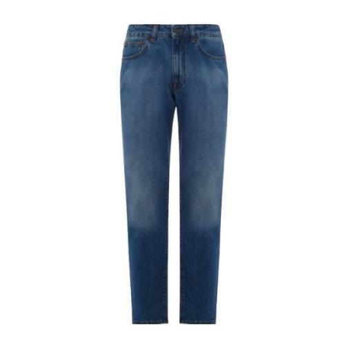 Donkerblauwe 5-pocket 100% katoenen denim jeans Boglioli , Blue , Here...