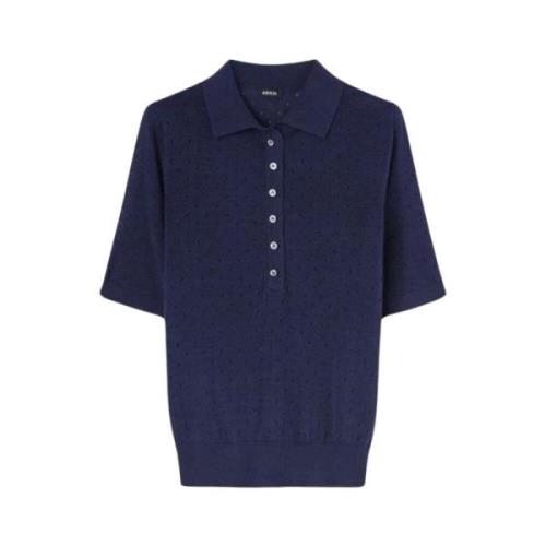 Klassieke Polo Shirt Aspesi , Blue , Dames
