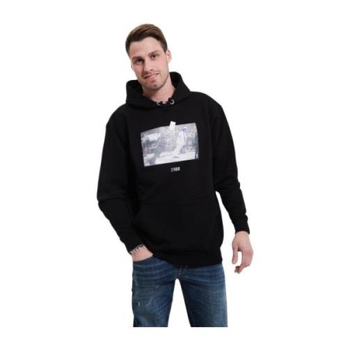 Klassieke Sweatshirt Throwback , Black , Heren