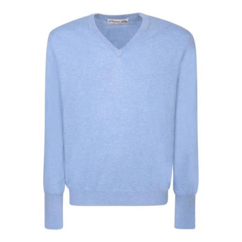 Blauwe Cashmere -Hals Trui Ballantyne , Blue , Heren