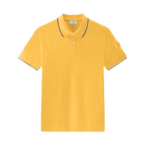 Casual poloshirt met contrasterende strepen Woolrich , Yellow , Heren