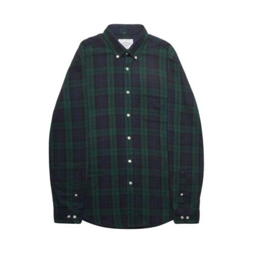 Zwarte Watch Tartan Flanellen Overhemd Portuguese Flannel , Green , He...