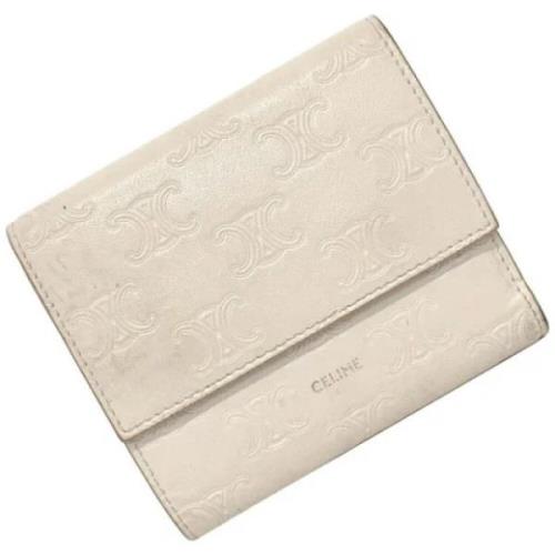 Pre-owned Leather wallets Celine Vintage , White , Dames