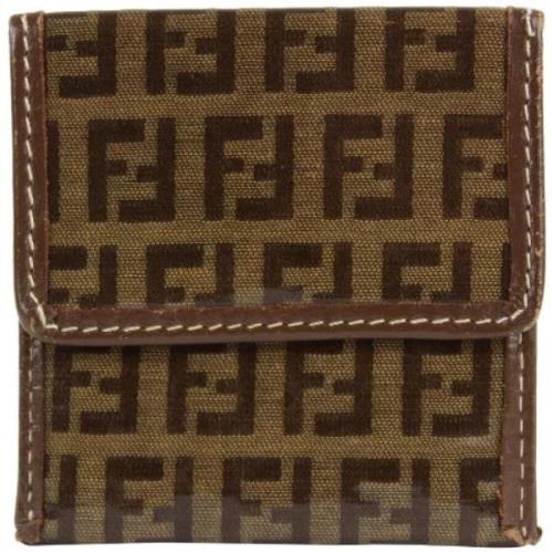 Voldoende canvas-portefeuilles Fendi Vintage , Brown , Dames