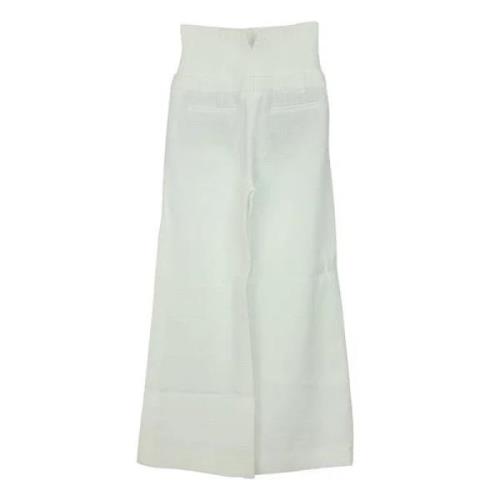 Elegante witte wijde pijpen katoenen broek Chanel Vintage , White , Da...