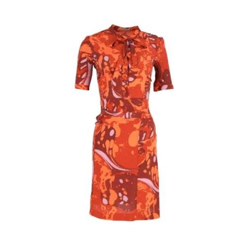 Pre-owned Silk dresses Bottega Veneta Vintage , Orange , Dames