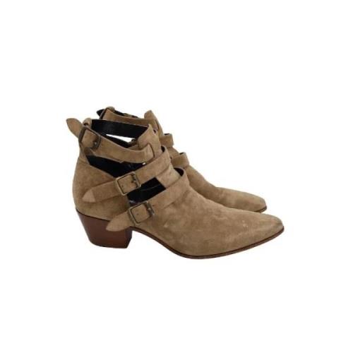 Pre-owned Suede boots Saint Laurent Vintage , Brown , Dames