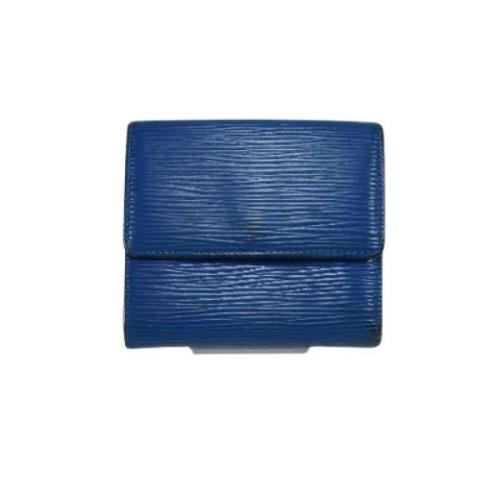 Pre-owned Leather wallets Louis Vuitton Vintage , Blue , Dames