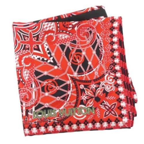 Pre-owned Silk scarves Louis Vuitton Vintage , Red , Dames