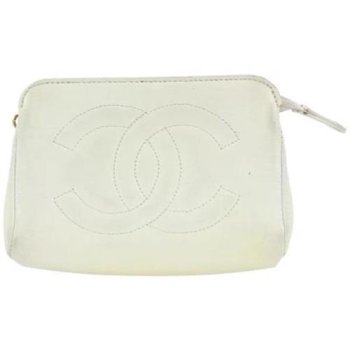 Gebruikte koppeling, goede staat Chanel Vintage , White , Dames