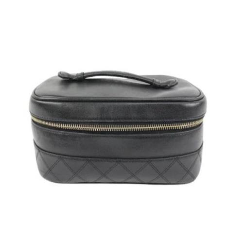 Vintage Leren Tassen - Stijl: Chanel Chanel Vintage , Black , Dames