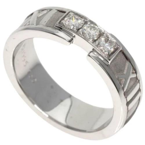 Zilver Witgouden Atlas Ring Tiffany & Co. Pre-owned , Gray , Dames