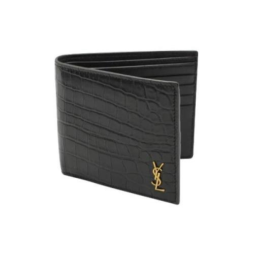 Pre-owned Leather wallets Yves Saint Laurent Vintage , Black , Heren