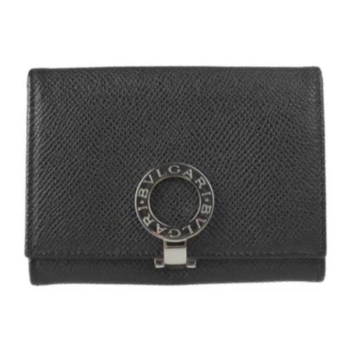 Pre-owned Leather wallets Bvlgari Vintage , Black , Dames