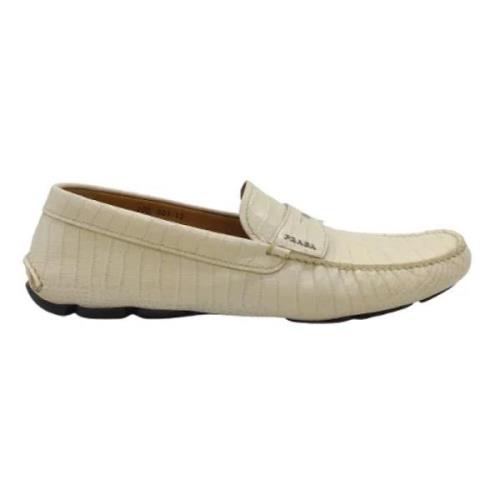 Tweedehands Ivoor Krokodillenleren Rijloafers Prada Vintage , White , ...