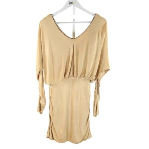 Pre-owned Silk dresses Dolce & Gabbana Pre-owned , Beige , Dames