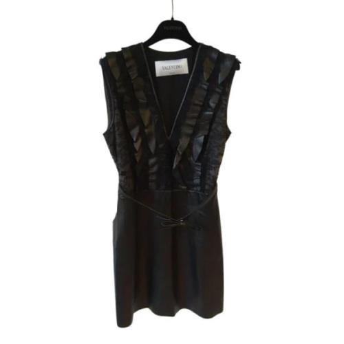 Pre-owned Leather dresses Valentino Vintage , Black , Dames