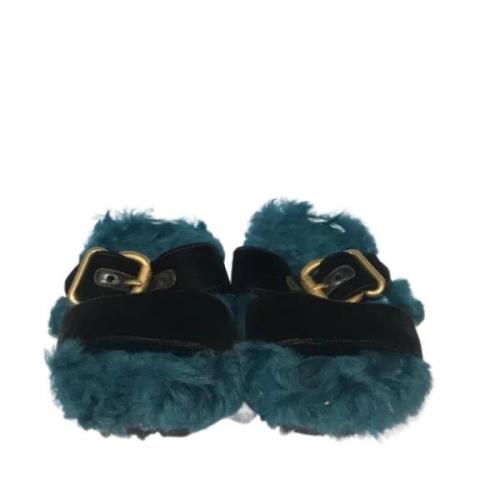 Pre-owned Fur mules Prada Vintage , Blue , Dames