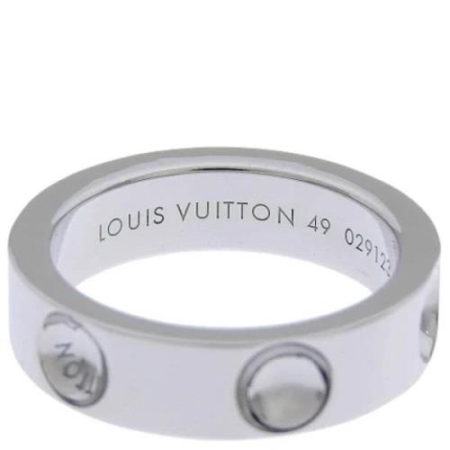 Pre-owned Zilver Witgouden Ring Louis Vuitton Vintage , Gray , Dames