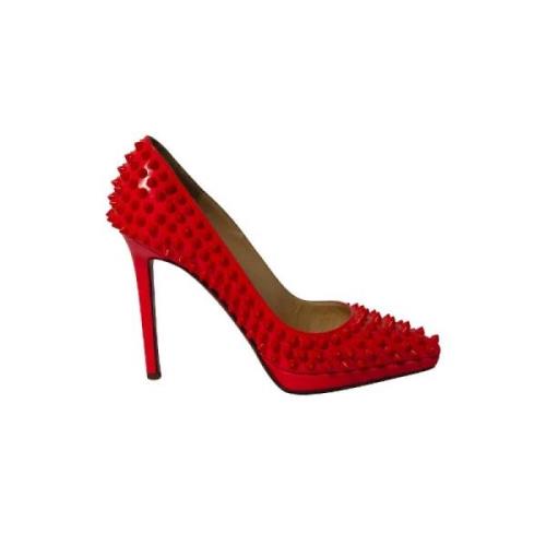 Pre-owned Leather heels Christian Louboutin Pre-owned , Red , Dames