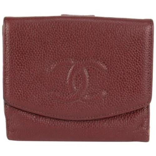 Vintage Leren Portemonnees Chanel Vintage , Red , Dames