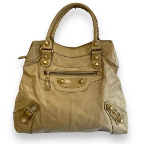 Pre-owned Leather balenciaga-bags Balenciaga Vintage , Beige , Unisex