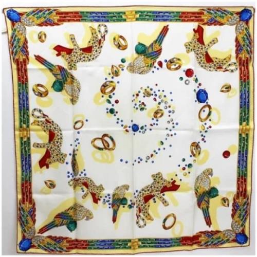 Pre-owned Silk scarves Cartier Vintage , White , Unisex