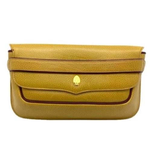 Pre-owned Leather clutches Cartier Vintage , Yellow , Dames