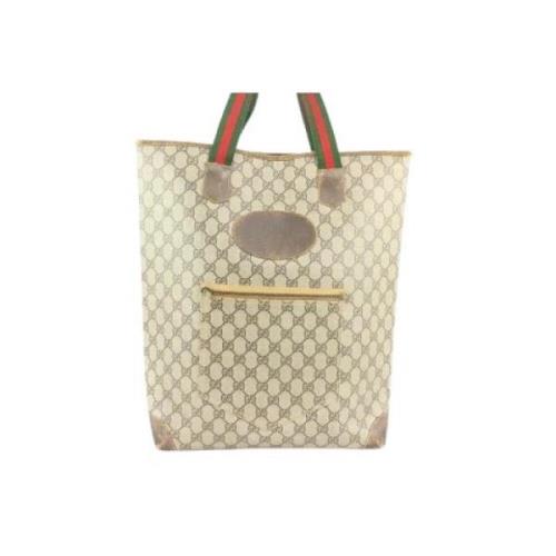 Italiaanse Coated Canvas Tassen Gucci Vintage , Brown , Dames