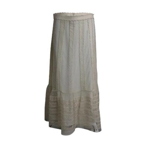Pre-owned Polyester bottoms Valentino Vintage , Beige , Dames