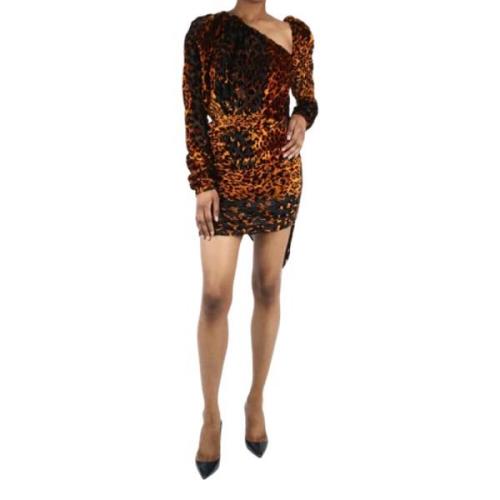 Pre-owned Silk dresses Saint Laurent Vintage , Orange , Dames