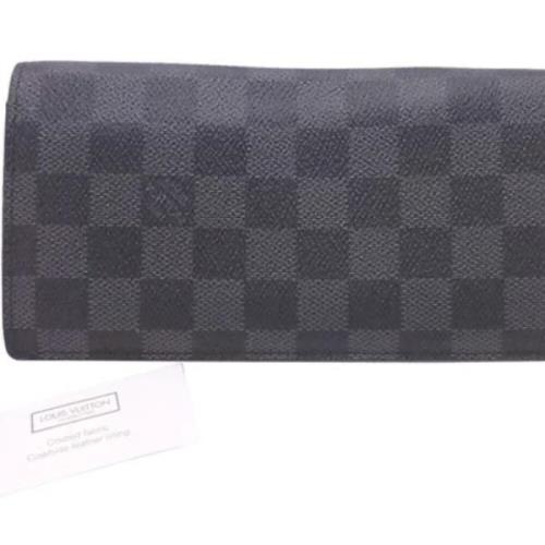 Pre-owned Coated canvas wallets Louis Vuitton Vintage , Gray , Dames