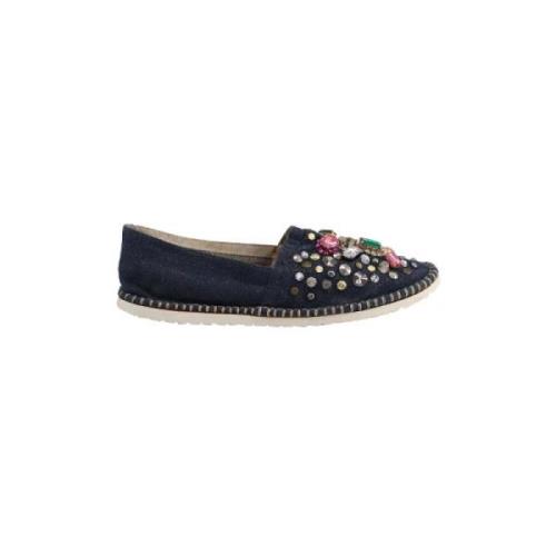 Pre-owned Cotton flats Casadei Pre-owned , Blue , Dames