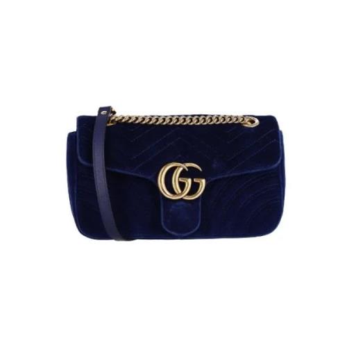 Pre-owned Velvet gucci-bags Gucci Vintage , Blue , Dames