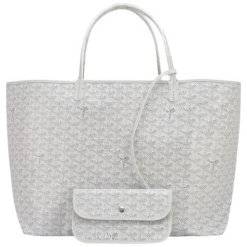 Vintage Canvas en Leren Schoudertas Goyard Vintage , Gray , Dames