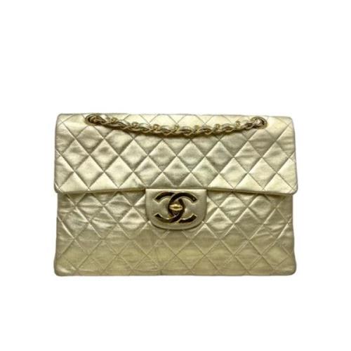 Tweedehands Gouden Leren Chanel Schoudertas Chanel Vintage , Yellow , ...