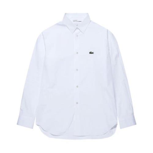 Witte Lacoste Logo-Patch Katoenen Overhemd Comme des Garçons , White ,...